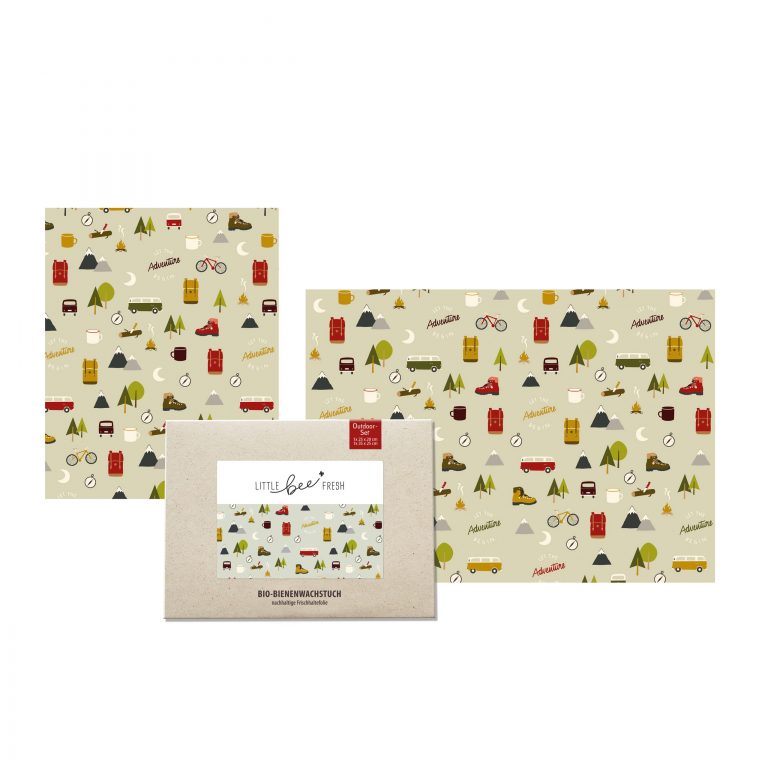 LITTLE BEE FRESH - Bio-Bienenwachstücher 2er-Set – Outdoor