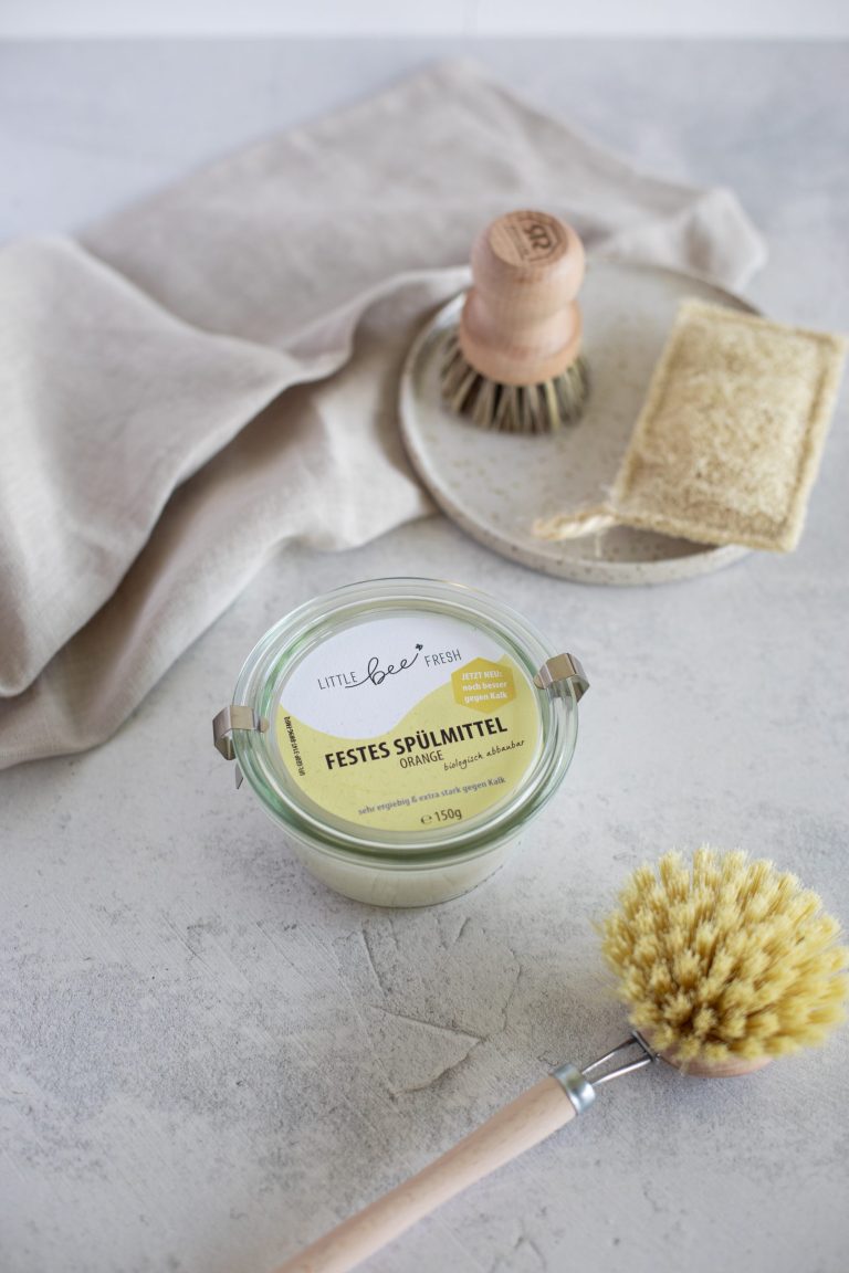 LITTLE BEE FRESH - Festes Spülmittel im Weckglas – Orange