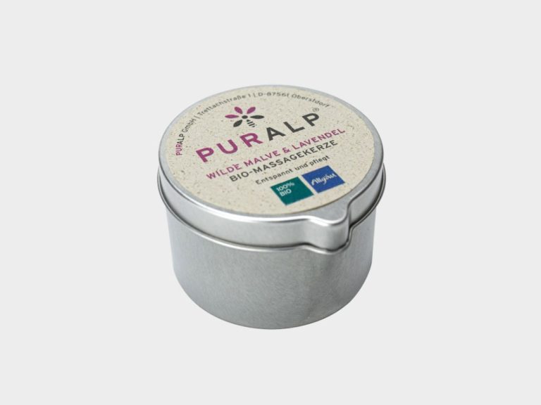 PURALP - Wilde Malve & Lavendel Bio-Massagekerze